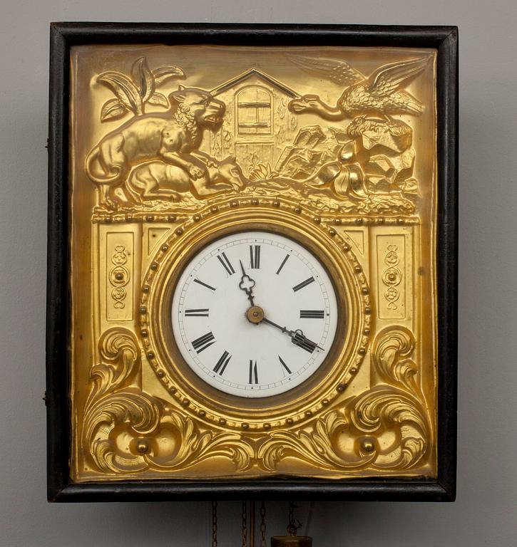 VÄGGKLOCKA, sent 1800-tal.