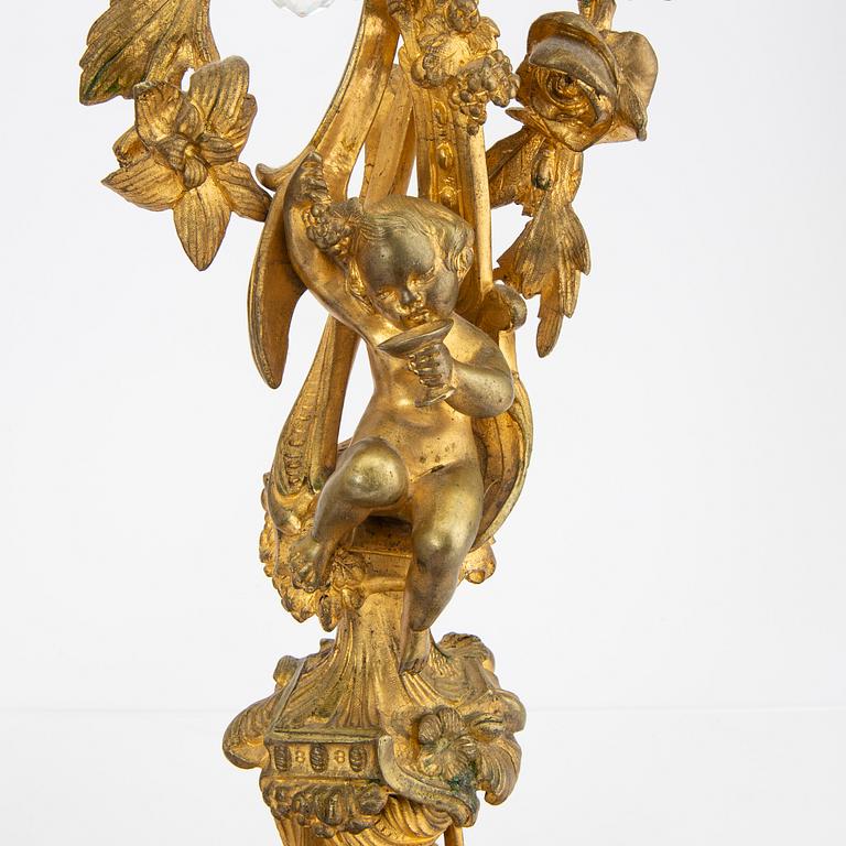 A pair of late 19th century Neo Rococo candelsticks.