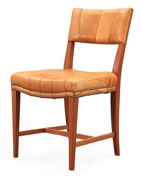 549. A Josef Frank mahogany and leather chair, model 695, upholstered by Jonny Johansson, Acne for Svenskt Tenn 2009.