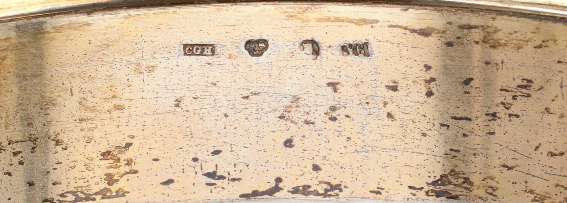 STOP, silver, delvis förgyllt, C.G Hallberg, Stockholm 1902. Tot. vikt ca 622 g.