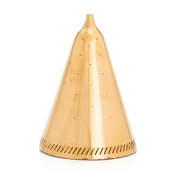 Paavo Tynell, pierced brass shade, for pendant ceiling light model 1943, ab Taito oy, around 1940.