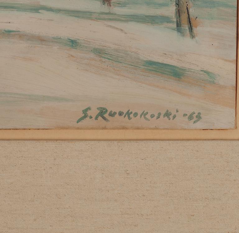 SIMO RUOKOKOSKI, gouache på kartong, signerad och daterad -63.