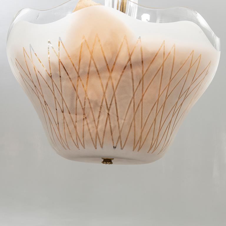Ceiling lamp Orrefors mid-20th century.