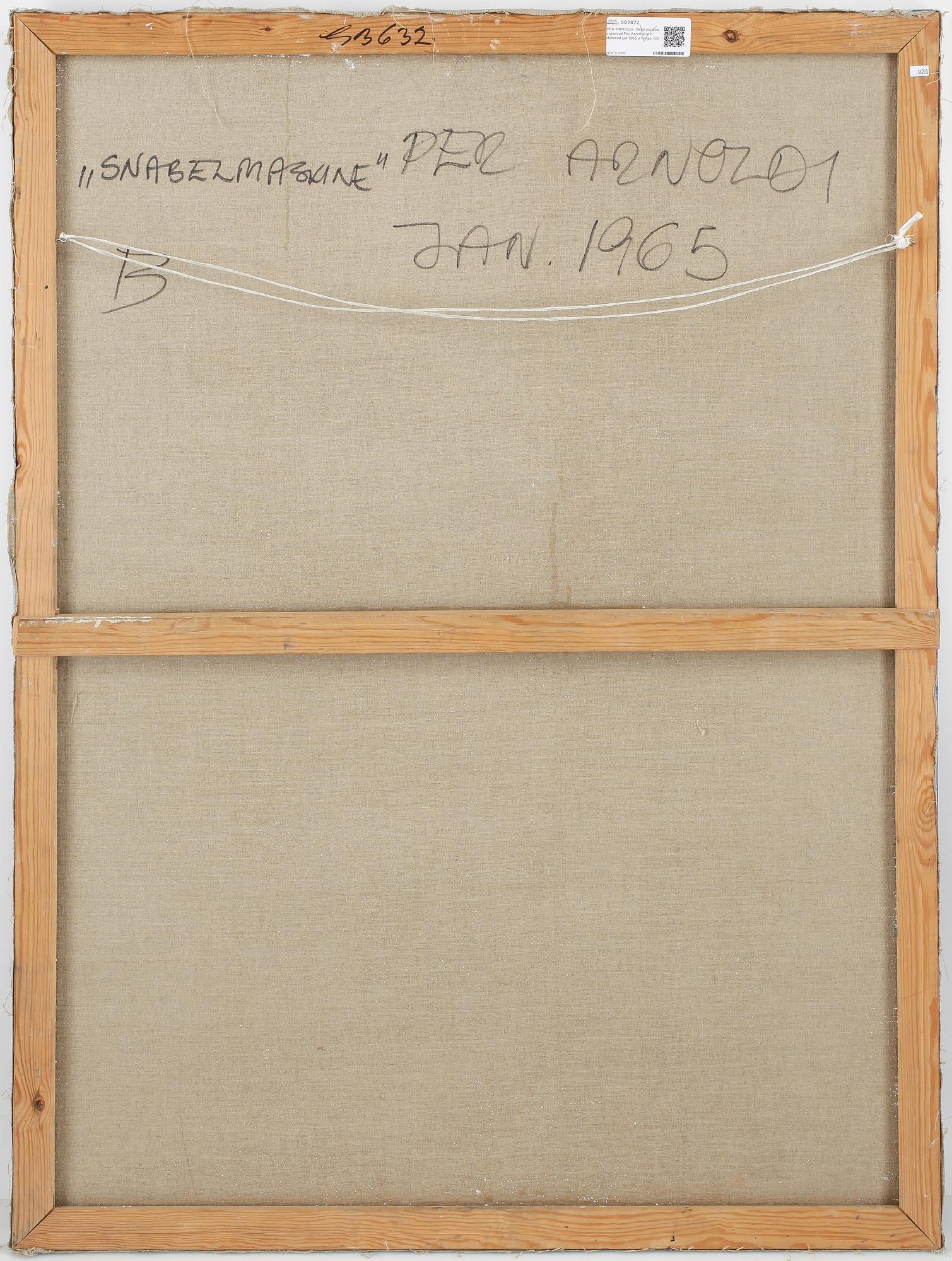 PER ARNOLDI, Akryl på duk, signerad Per Arnoldi och daterad jan 1965 a tergo.