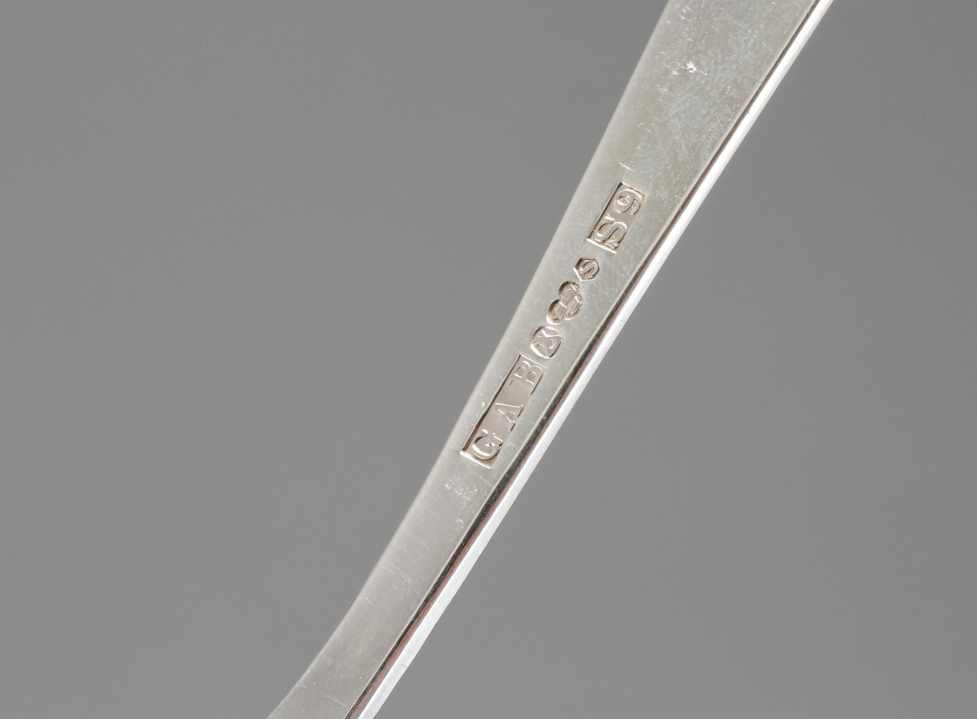 KAFFESKEDAR, 12 st, silver, GAB, Stockholm, 1968, vikt 197 g.