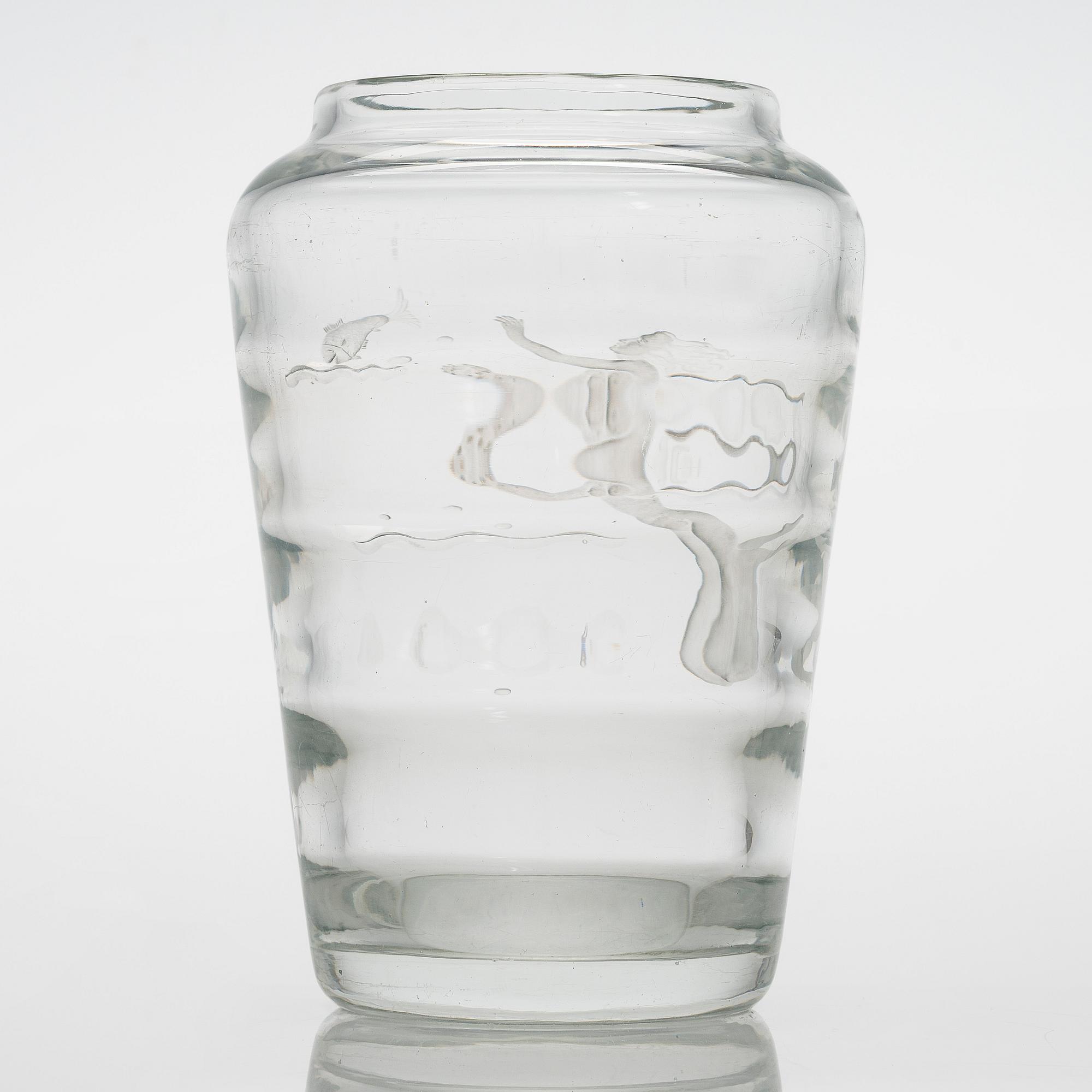 Arttu Brummer, probably, vase, engraved in Riihimäki 27.10 1937 (in Riihimäki 27.10 1937) .