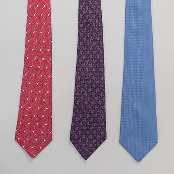 HERMÈS, ties, 3 pieces.