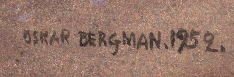 OSKAR BERGMAN, water color, signed and dated 1952.