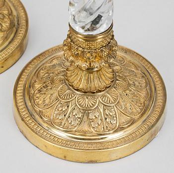 LJUSSTAKAR, ett par, empire, trol Ryssland, 1800-talets första hälft.