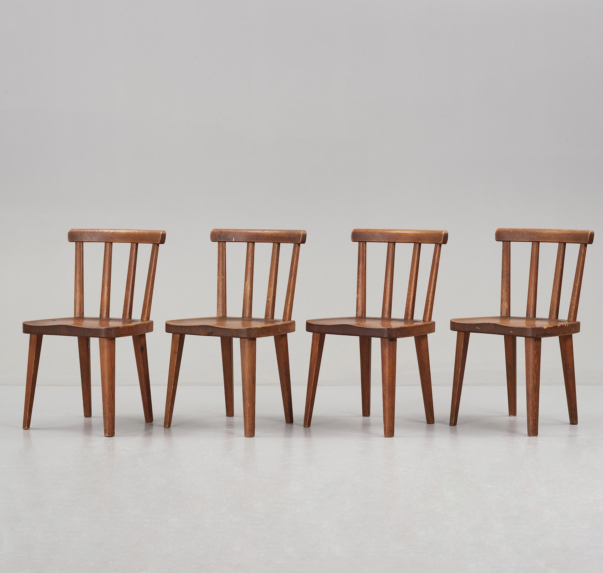 Axel Einar Hjorth, stolar, 4 st, "Utö", Nordiska Kompaniet 1930-tal.