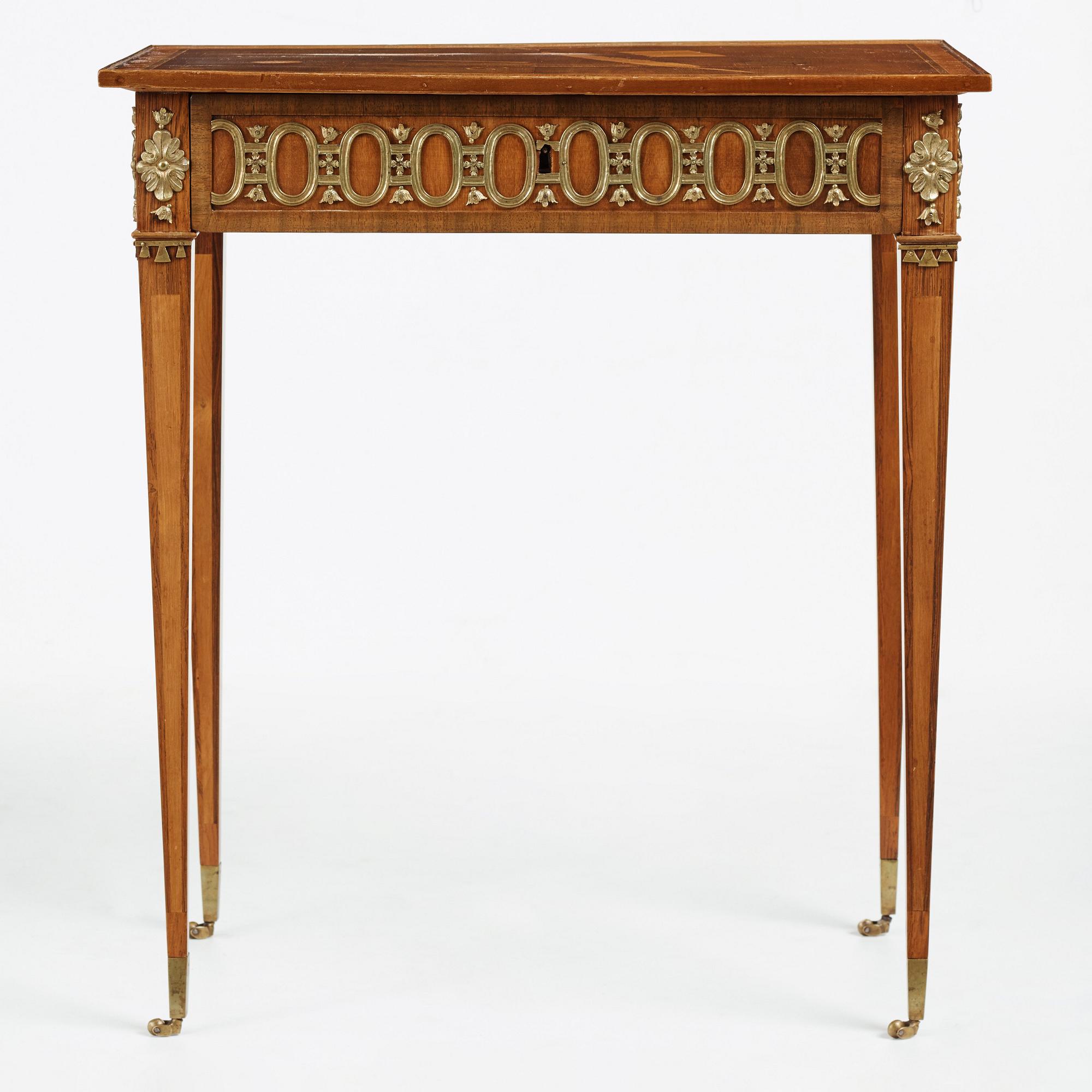 A Gustavian late 18th century table by Anders Lundelius (master in Stockholm 1778-1823), not signed.