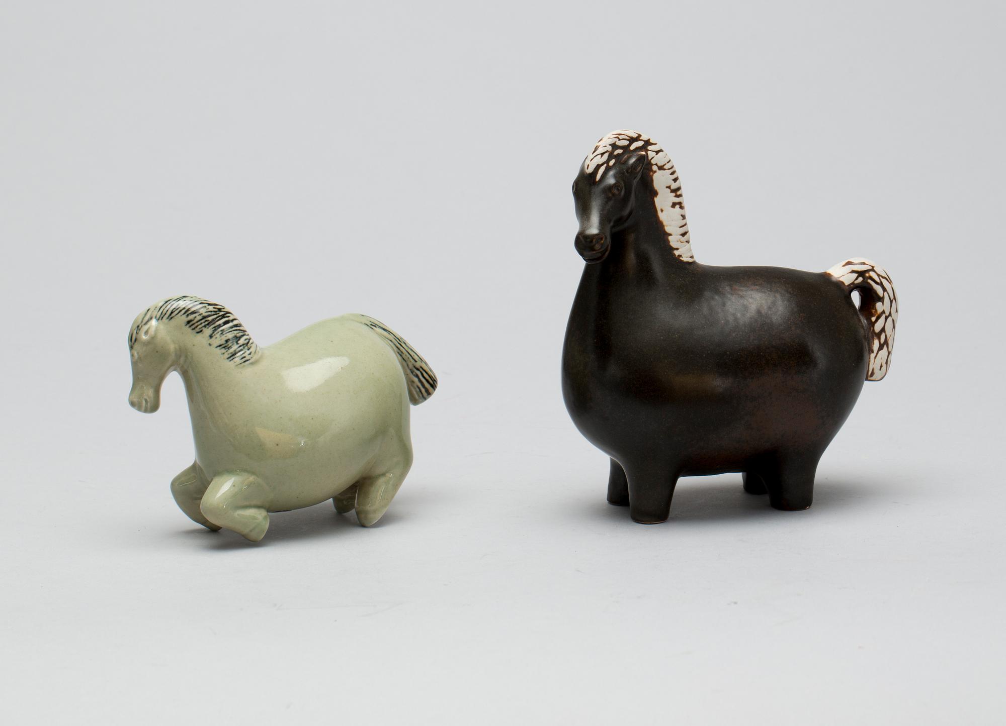 FIGURINER, 2 st, stengods, Stig Lindberg, Gustavsberg.