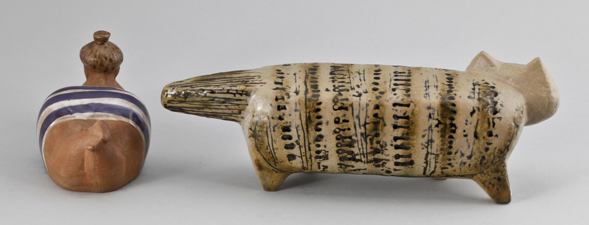 FIGURINER, 2 st, stengods, Lisa Larson, Gustavsberg.