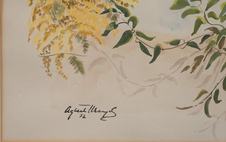 AGNETA WRANGEL, gouache, signerad och daterad 72.