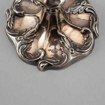 A pair of silver candlesticks, mark of Gustaf Möllenborg, Stockholm 1856.