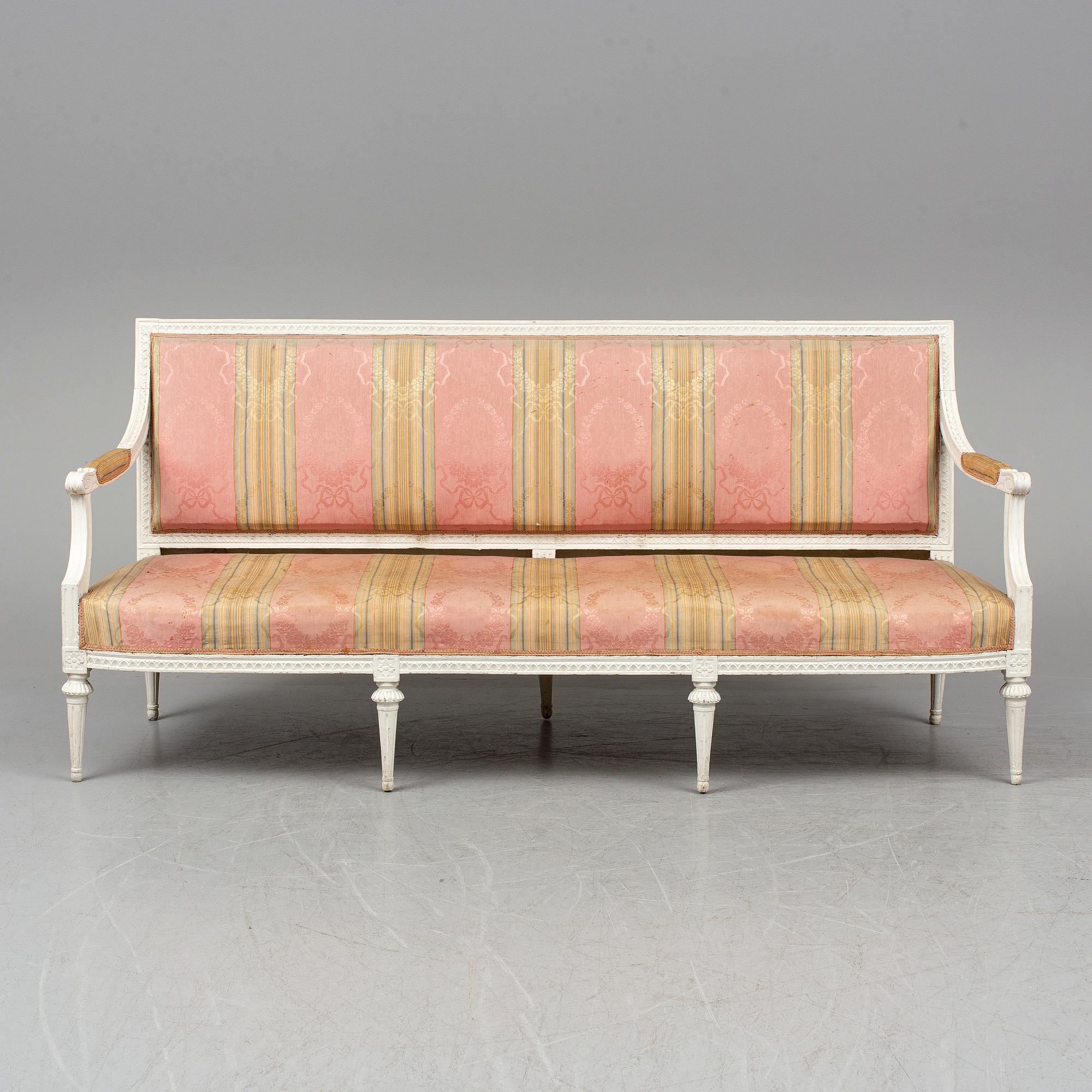 A Gustavian sofa by Johan Hammström (master in Stockholm 1794-1812).