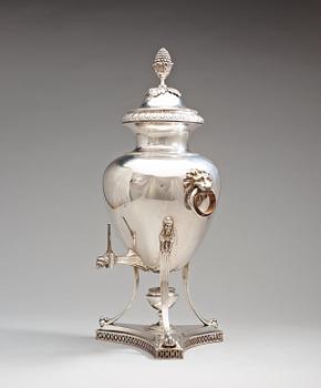 A Swedish 18th century silver tea-urn, Pehr Zethelius, Stockholm 1798.