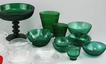 GLASSERVIS, 67 delar, glas, mestadels "Reffla", Arthur Percy, Gullaskruf, formgiven 1952.