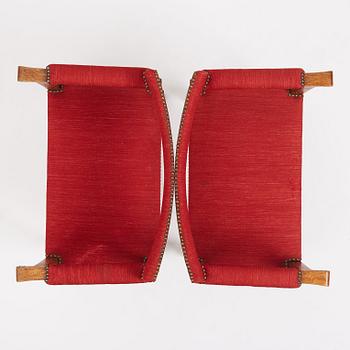 Carl Bergsten, a pair of oak easy chairs, Nordiska Kompaniet, 1923, ordered for the 1923 Jubilee Exhibition in Gothenburg.
