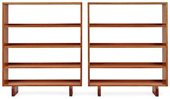 A set of two Josef Frank mahogany bookshelves by Svenskt Tenn.