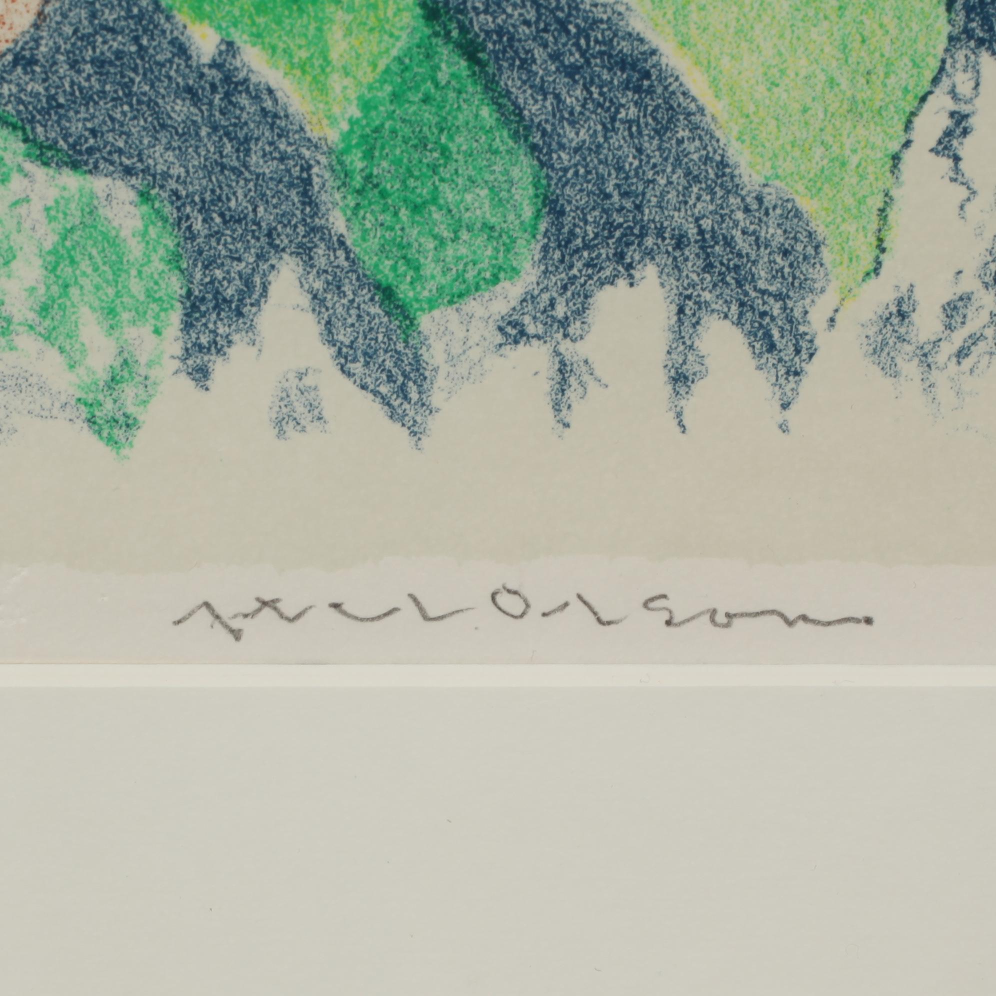 AXEL OLSON, litografi, signerad, EA.