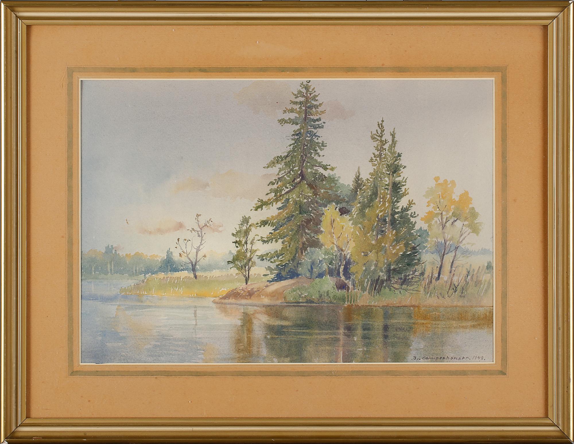 BODO VAN CAMPENHAUSEN, akvarell, signerad och daterad 1948.