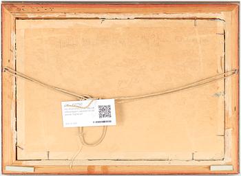 HELMER OSSLUND, olja på smörpapper uppklistrad på pannå. Signerad.