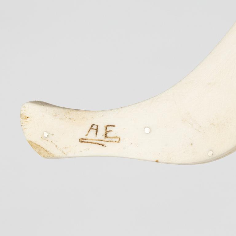 Anton Enarsson, a Sami reindeer horn knife, Arjeplog, signed AE.