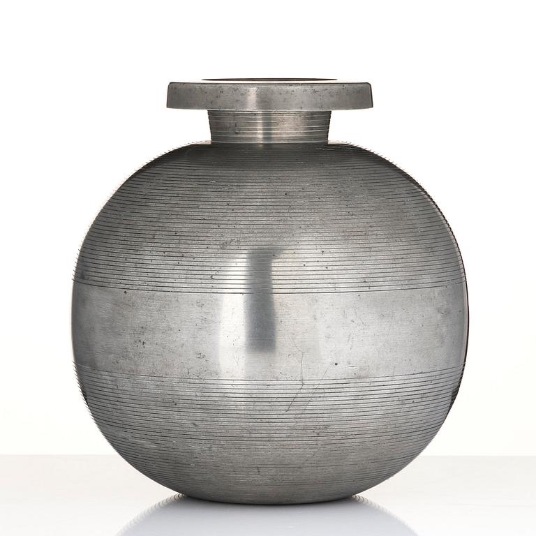 Sylvia Stave, a pewter vase model 5496, C.G. Hallberg, Stockholm, 1934.
