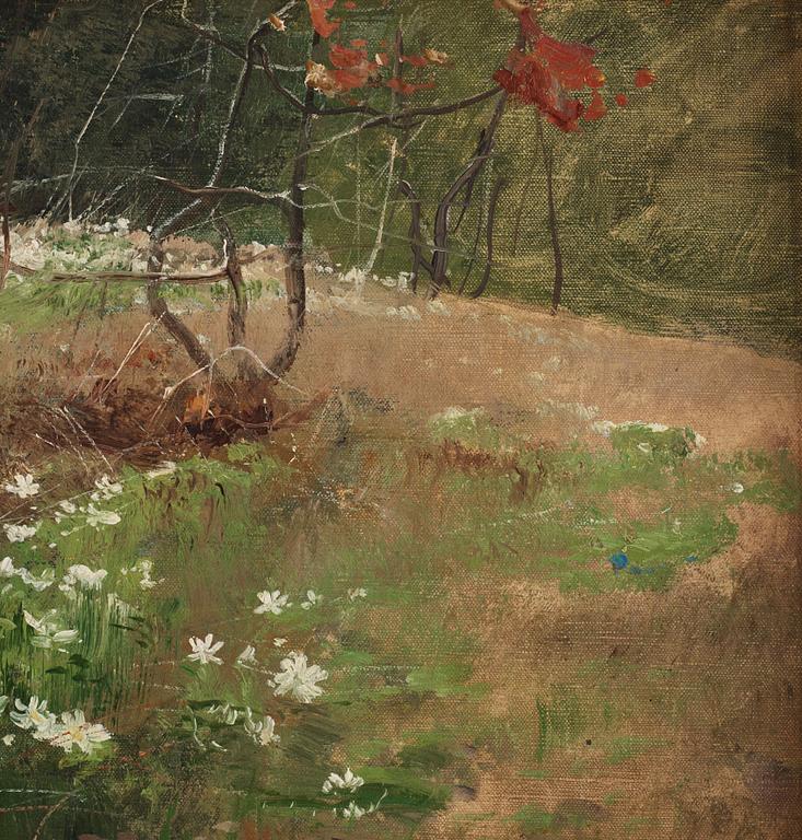 Alfred Thörne, Summer landscape with flowers.