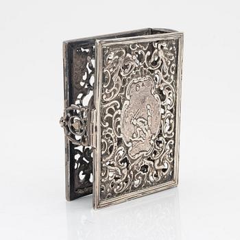 A silver book cover, 18th/19th Century.