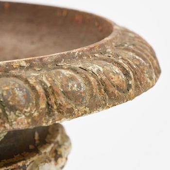 A Swedish cast-iron garden urn, late 19th century.