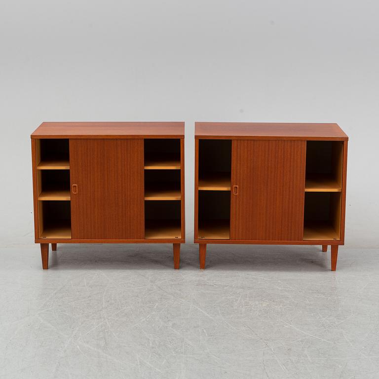 A pair of teak cabinets, 1950's/60's.