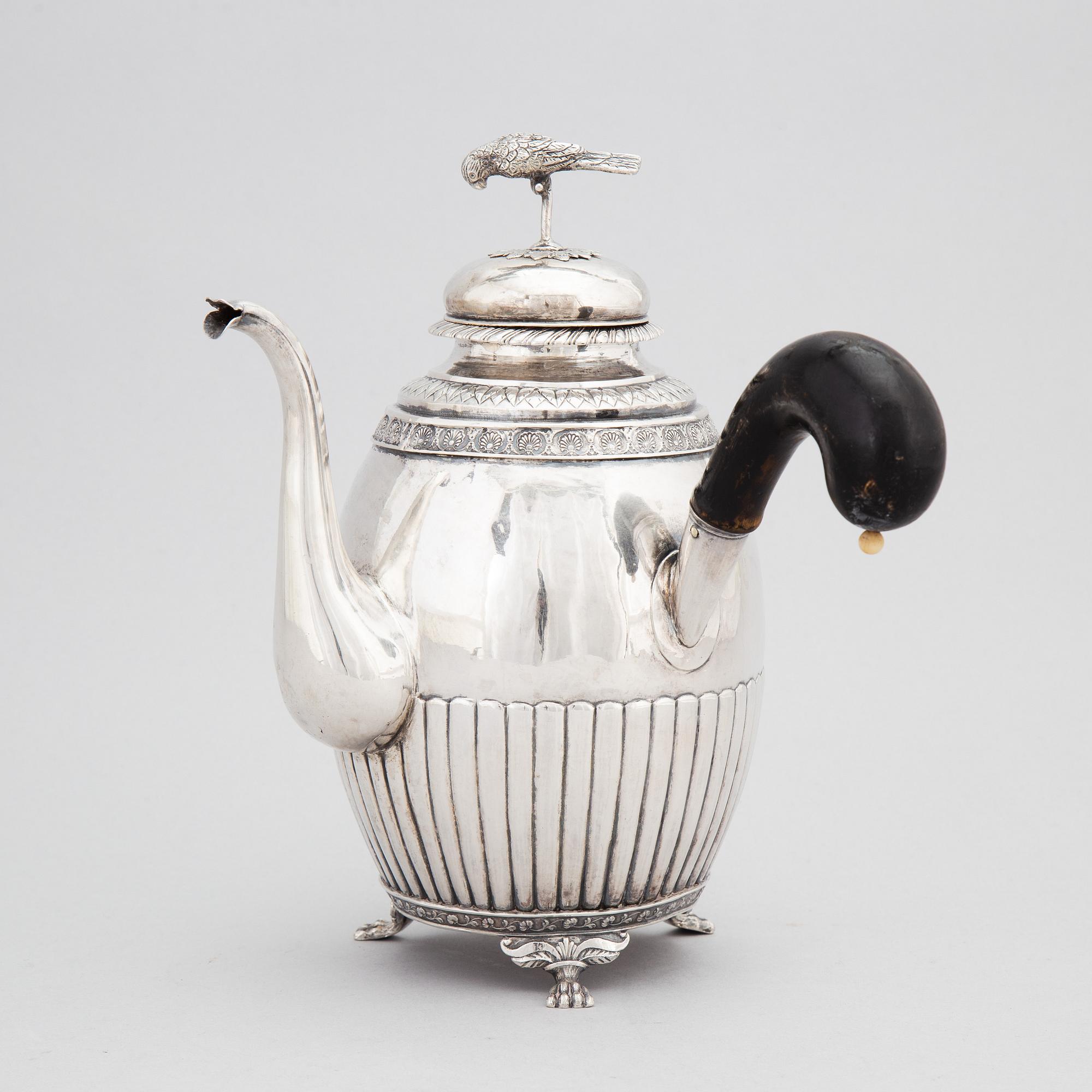 A Swedish Empire Silver Coffee Pot, mark of AF Hellman, Uppsala 1831.