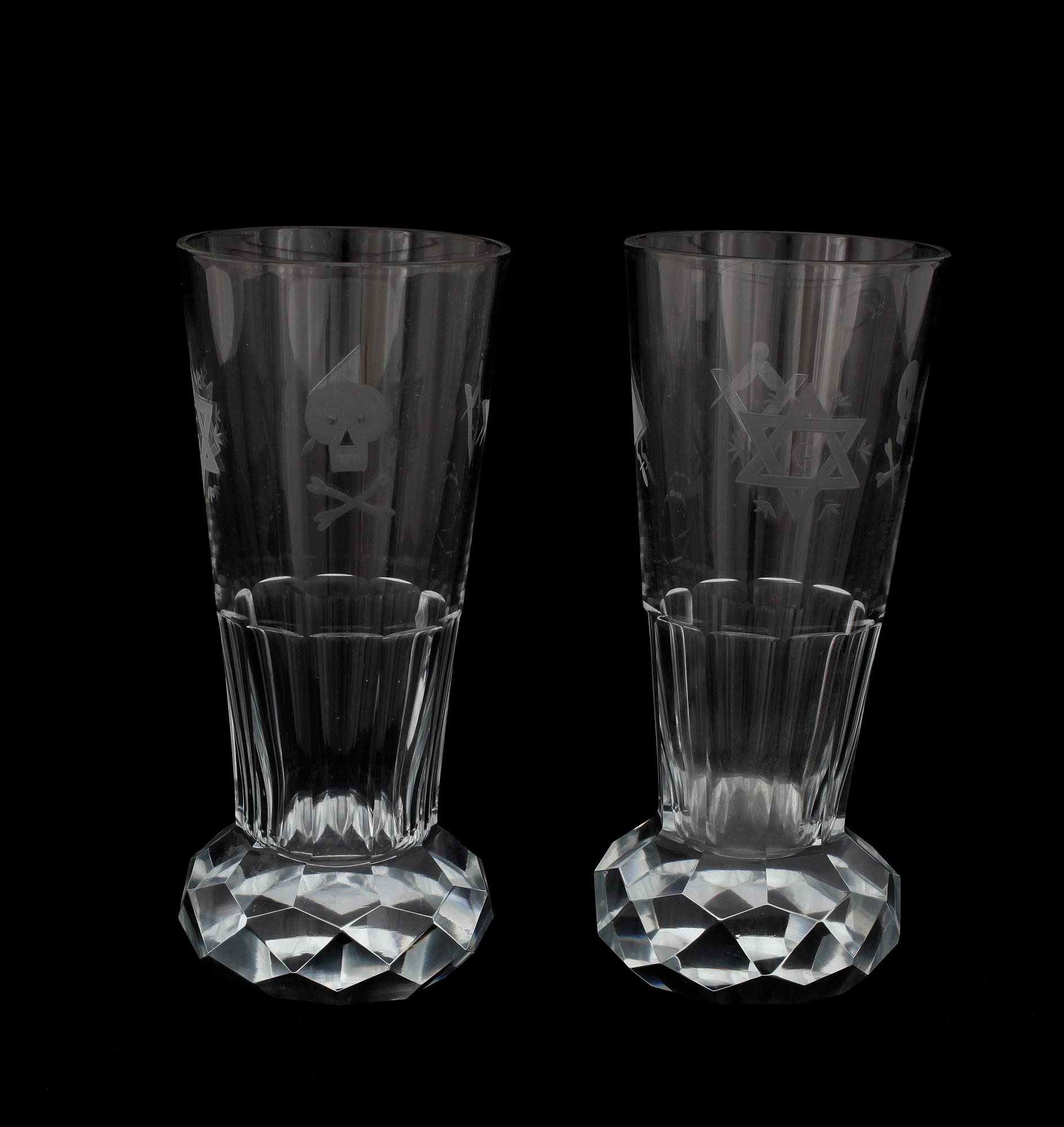 FRIMURARGLAS, 2 st, troligen tidigt 1900-tal.