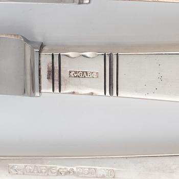 Jacob Ängman, a 49-piece silver cutlery set, 'Rosenholm', GAB, Eskilstuna, 1970-82.