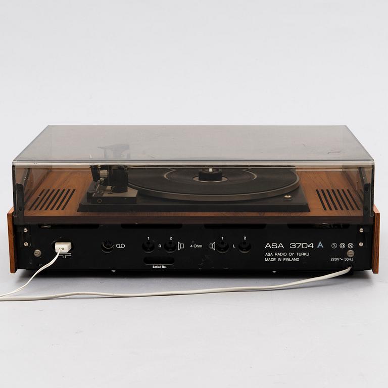 ASA 3704 HiFi Studiogram, Stereovahvistin, ULA-radio ja levysoitin, Turku 1970-luku.