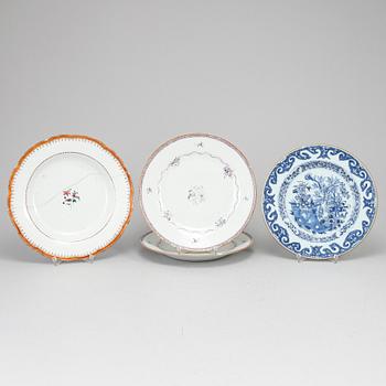 A group of four export dishes, Qing dynasty, 18th Century.