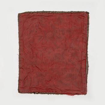 Two rank badges, two embroideries, and a brocade, China, part Qing dynasty.