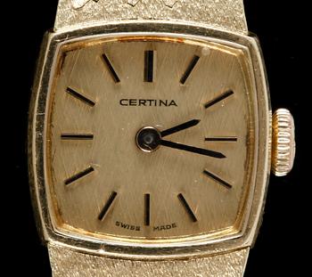 DAMARMBANDSUR, Certina, 18k guld, 1900-talets sista kvartal. Totvikt 32,7g.