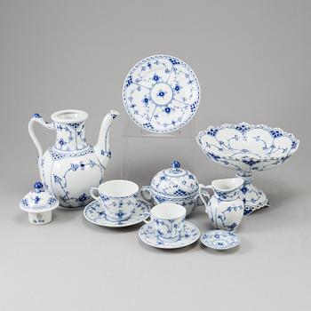 ROYAL COPENHAGEN, a 39 part 'Musselmalet' porcelain coffee service, Denmark.