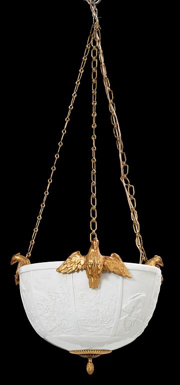 A French/Middle Europe 19th Century one-light hanging lamp.