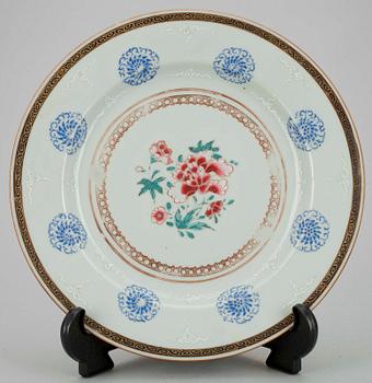 TALLRIK, porslin, Qianlong, Kina 1700-tal.