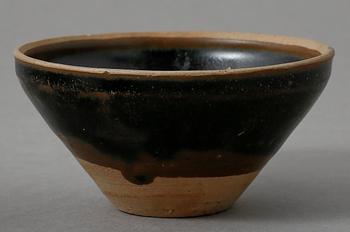 SKÅL, lergods, Temmoku, troligen Japan, 1800-tal.