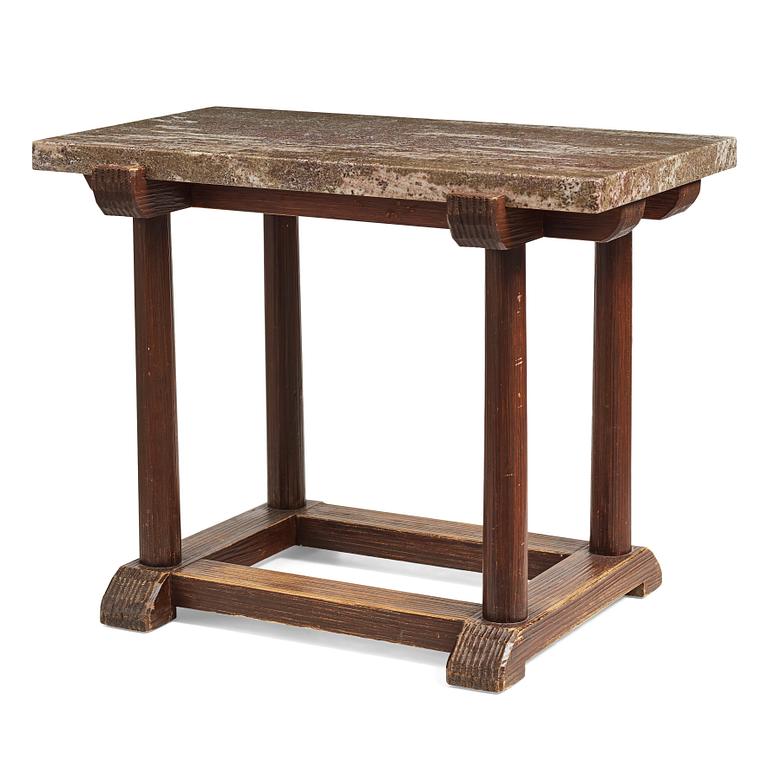 Axel Einar Hjorth, a "Sandhamn" stained pine and granite top table, Nordiska Kompaniet, Sweden 1930's.