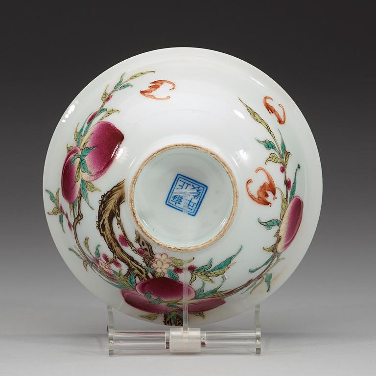 A famille rose "peach" bowl, presumably Republic (1912-1949).