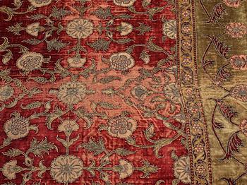MOGUL SILKESSAMMET, Indien, sannolikt 1700-talets andra hälft, ca 227 x 146,5 cm.