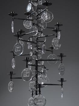 Erik Höglund, a sixteen light chandelier, Boda, Sweden 1960-1970s.