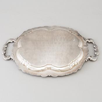 BRICKA, silver, 1800-tal, svenska importstämplar.