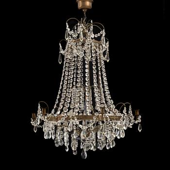 A Gustavian style chandelier, circa 1900.